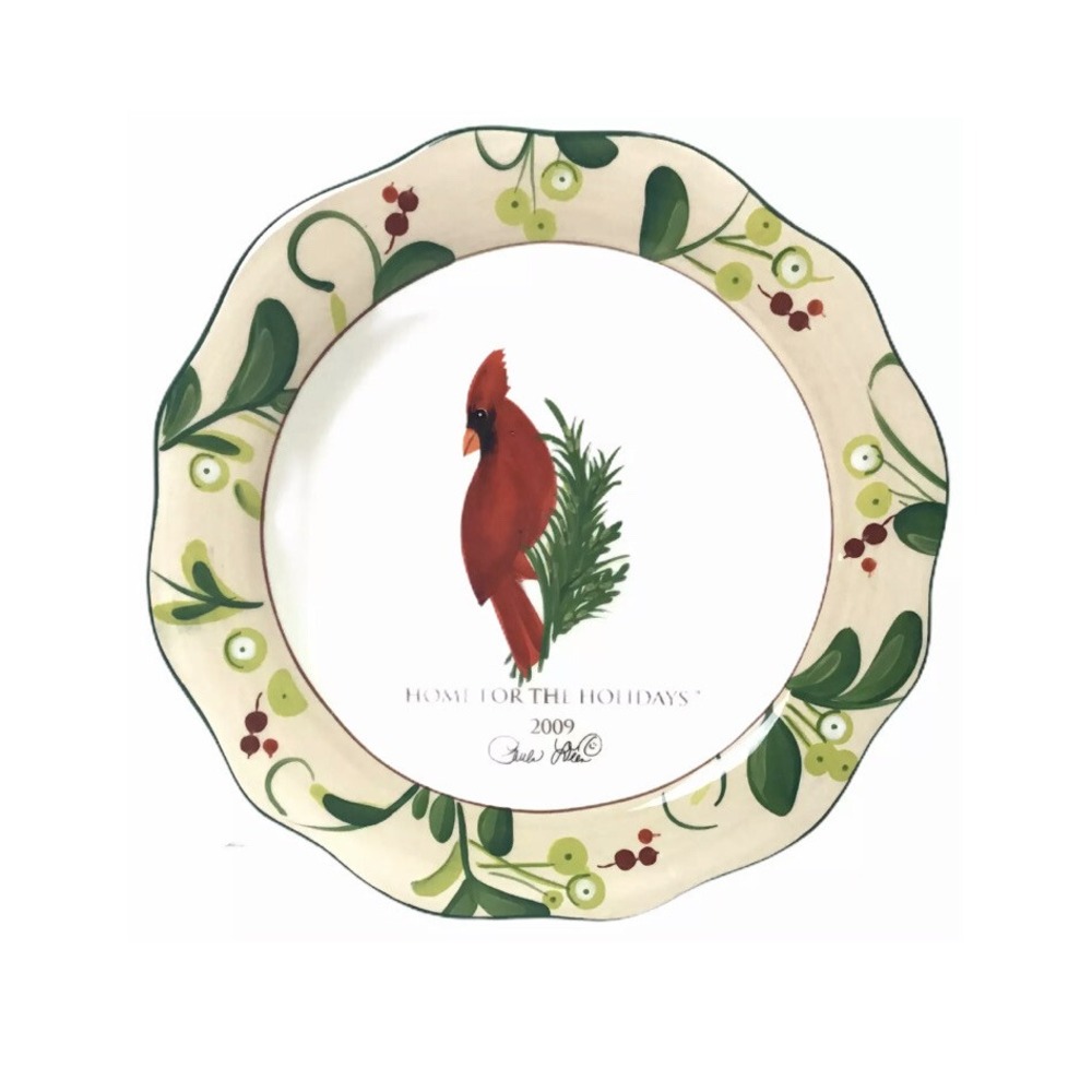 Paula Deen Home for the Holidays Cardinal Christmas Collectors Plate 2009 11"